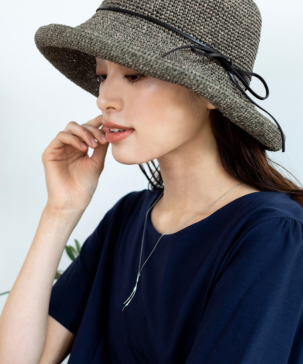 Tiaclasse ナチュラルな風合いのアンダリミックスクロシェハット 