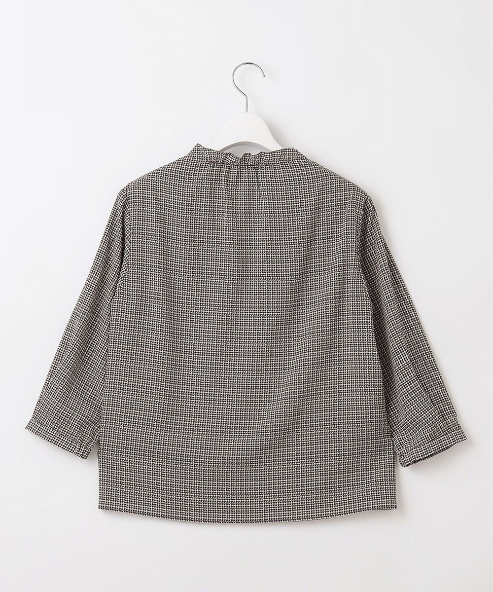 J.PRESS LADIES L チェックプリント スリットフリルネック カットソー 