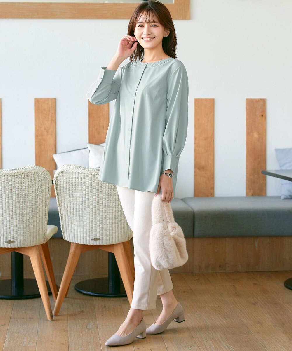 Tiaclasse L バックフレアヨークチュニック 