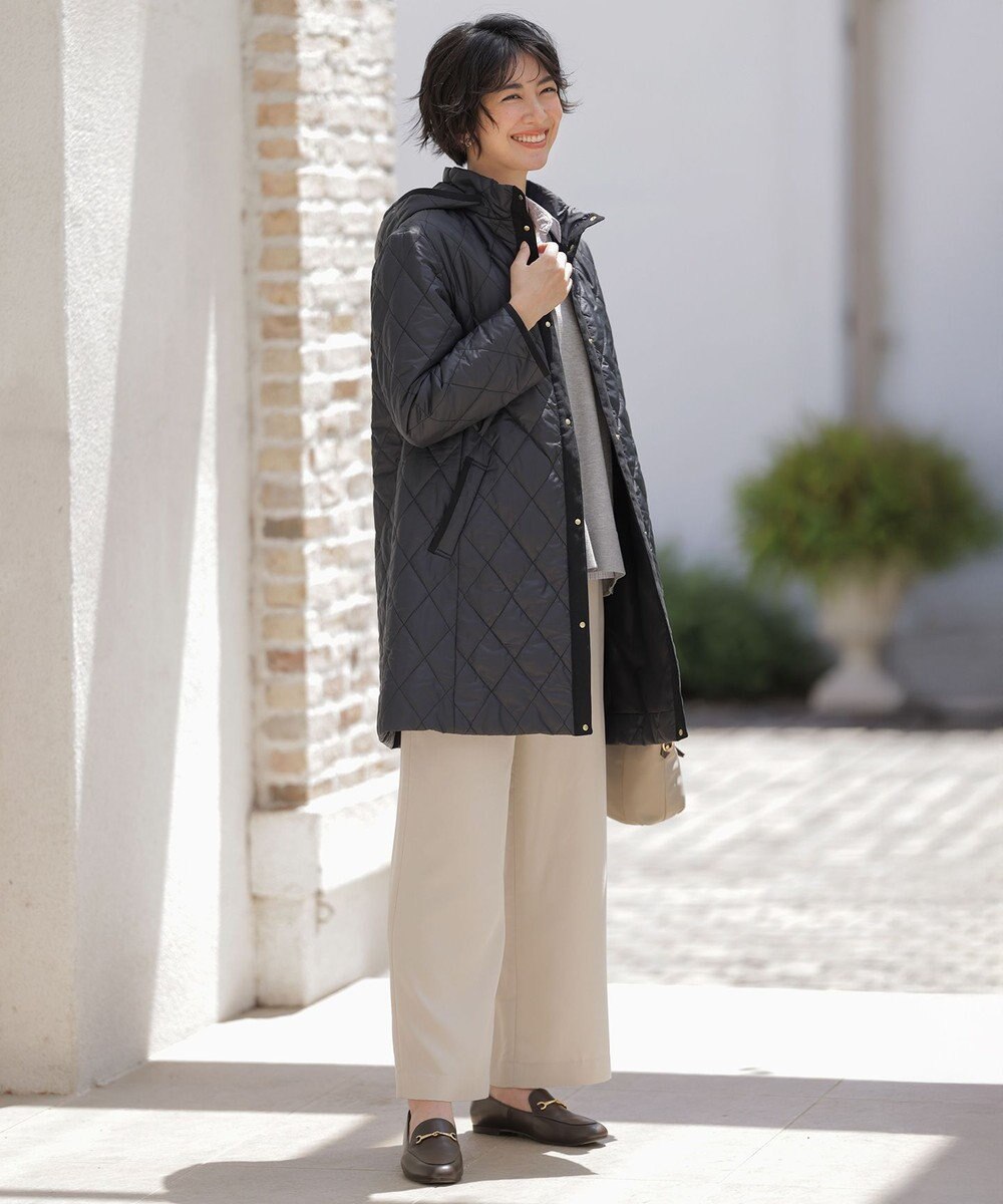 J.PRESS LADIES S 【WEB限定カラーあり・2way】コンパクトタフタキルティング  フーデッド コート 