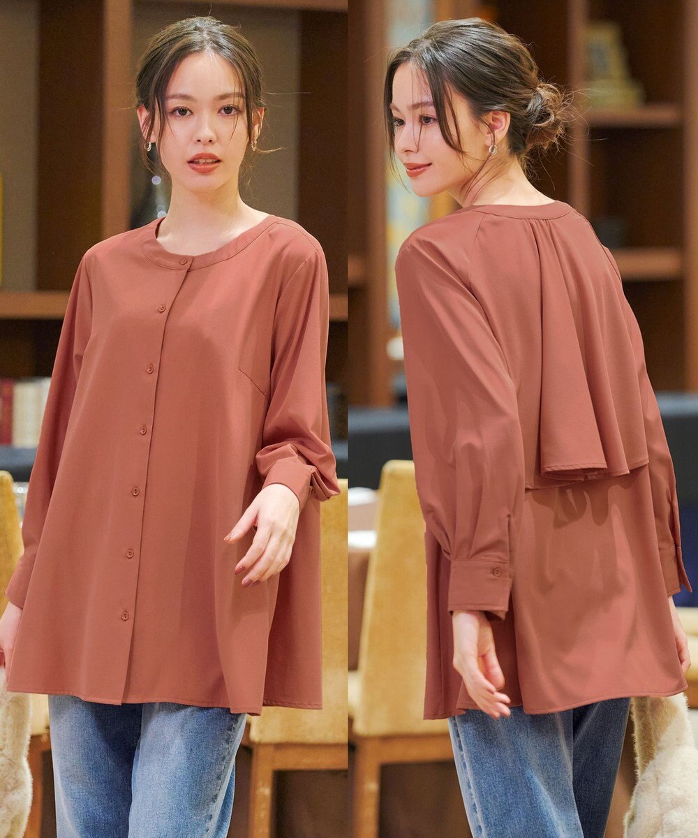 Tiaclasse L バックフレアヨークチュニック 