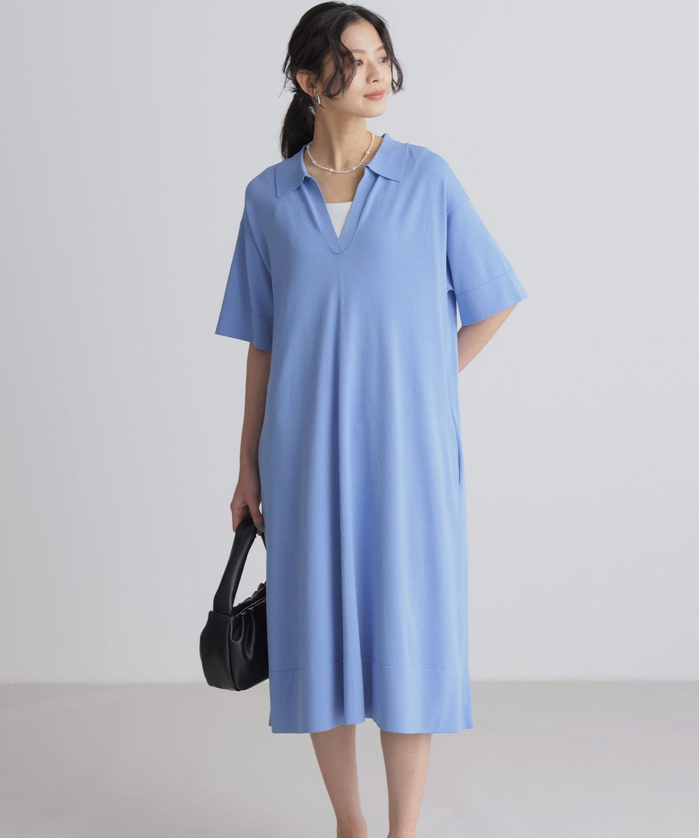 組曲 クリアストレッチスキッパーニット ワンピース 