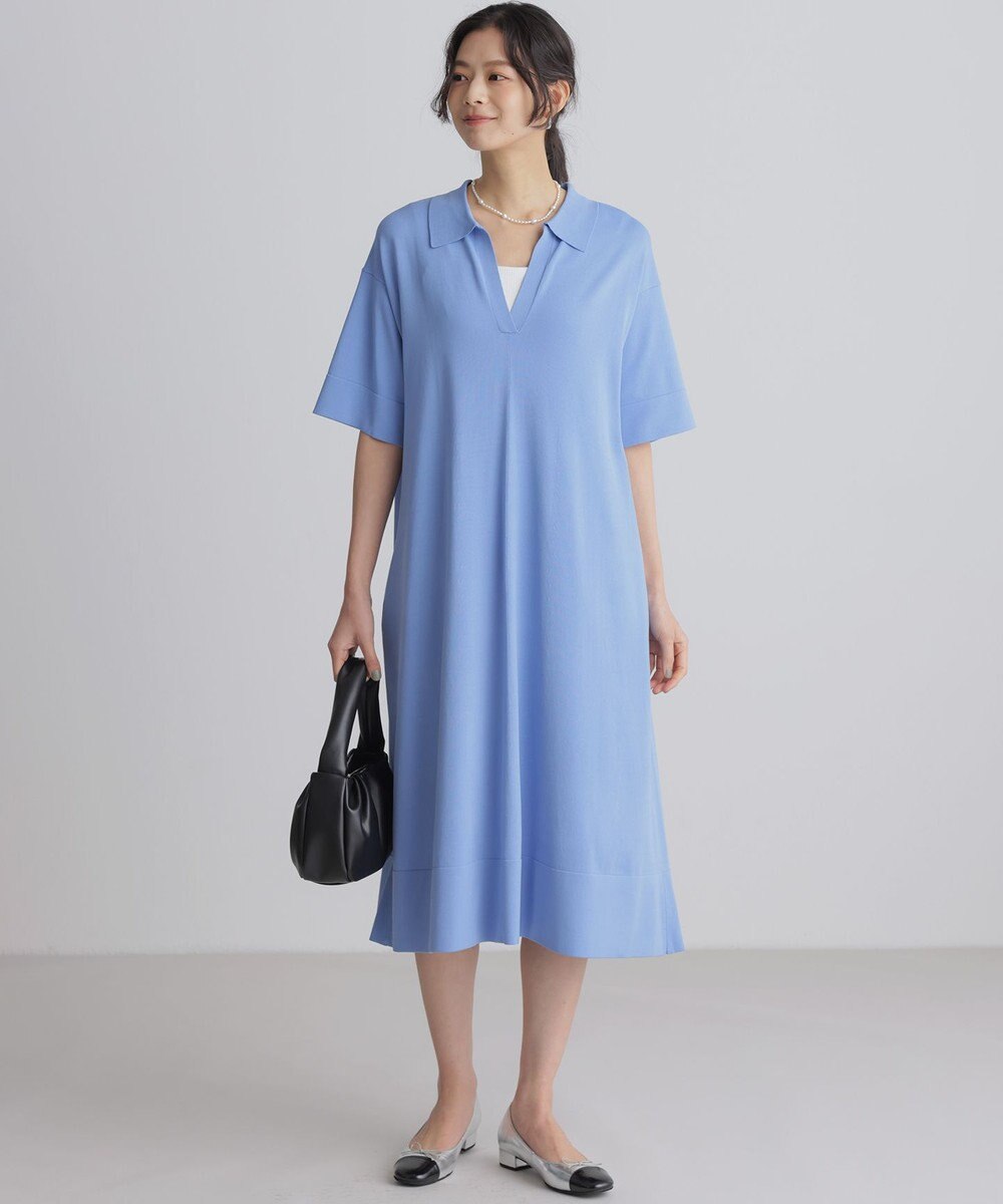 組曲 クリアストレッチスキッパーニット ワンピース 