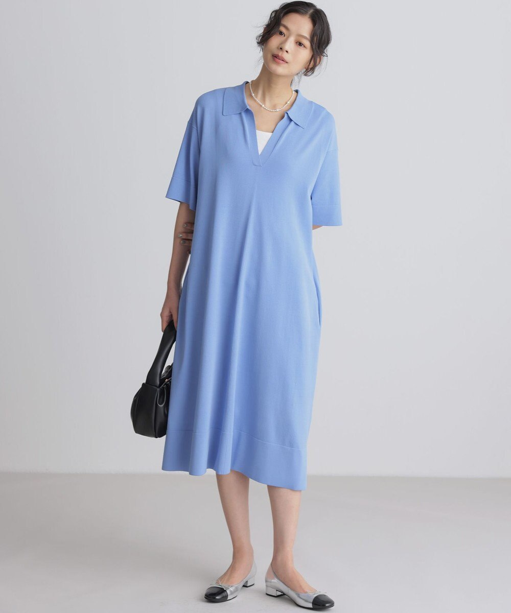 組曲 クリアストレッチスキッパーニット ワンピース 