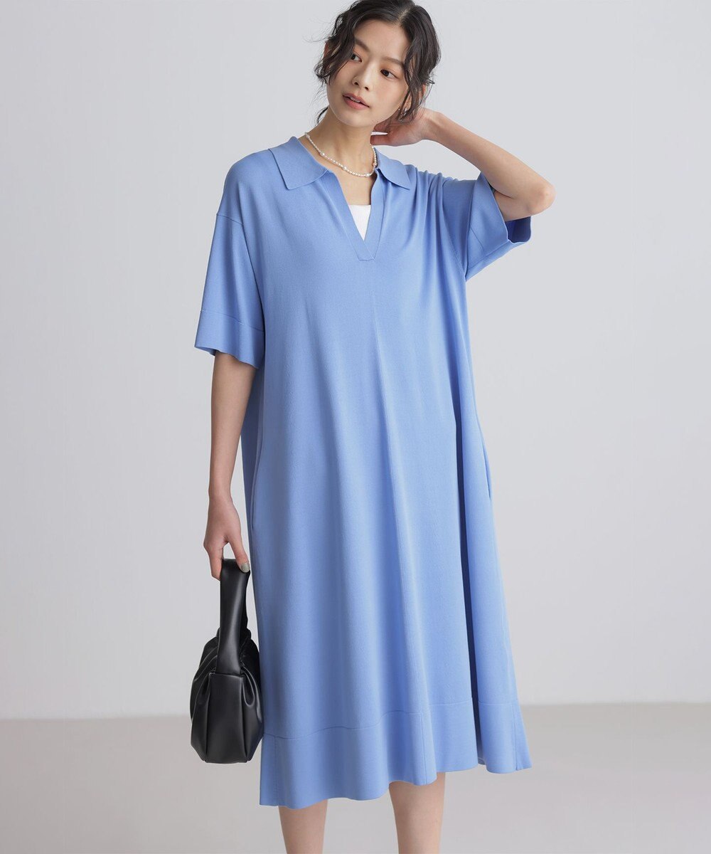 組曲 クリアストレッチスキッパーニット ワンピース 