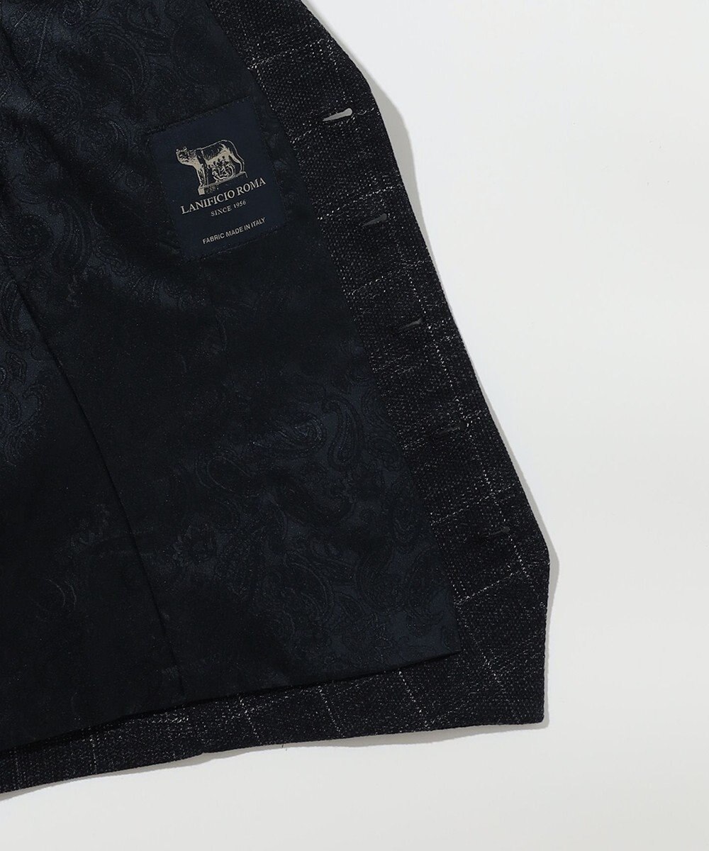 JOSEPH ABBOUD 【イタリア素材/軽量/ストレッチ】サマーツィードジャージーチェック プリント ベスト 