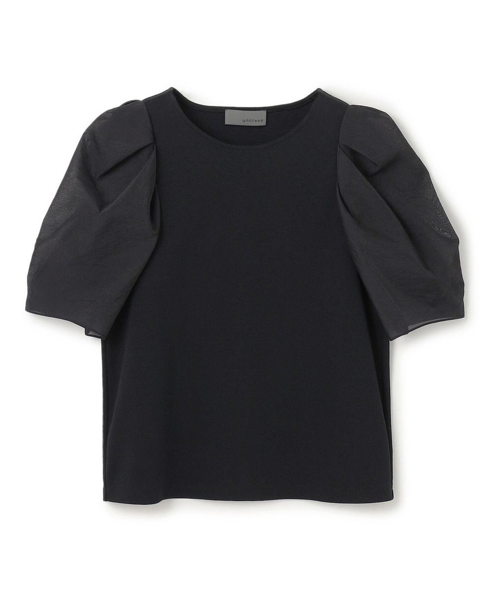 uncrave ダブルフェイスジャージー オーガンジーコンビトップス 