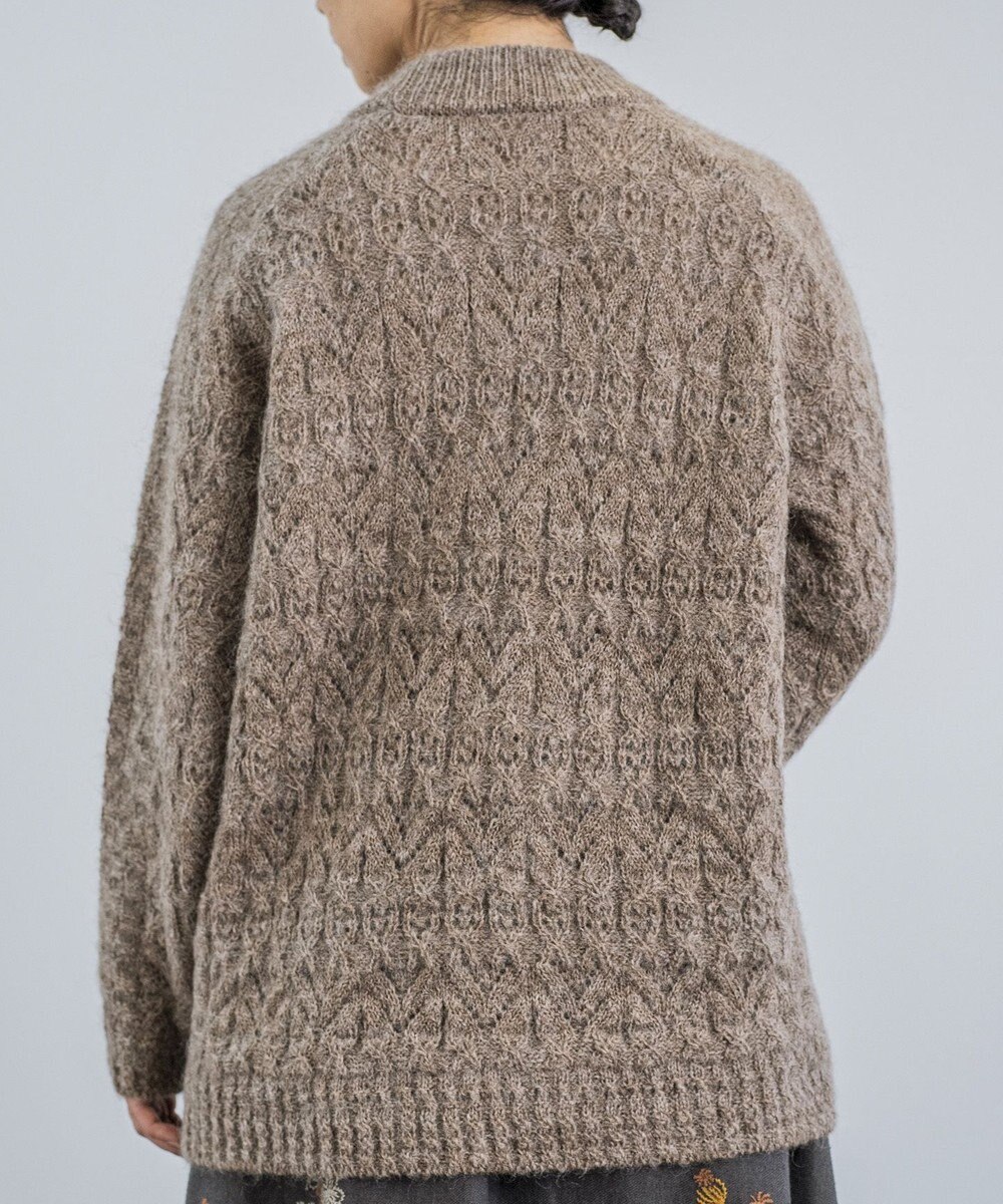 muuc 〈ふっくら柔らか高品質 キッドモヘア×アルパカ×ウール〉〈2サイズ展開〉模様編みプルオーバー 