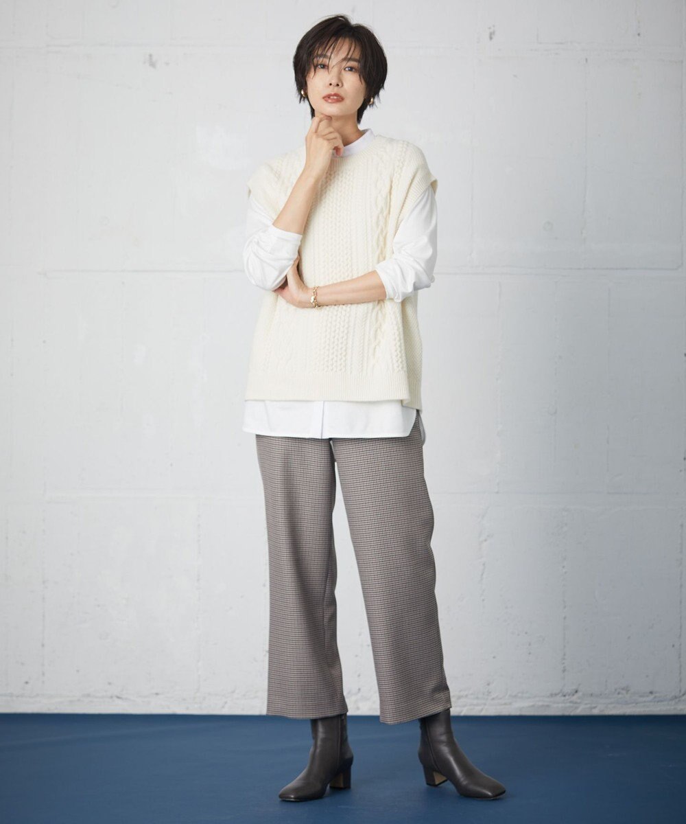 J.PRESS LADIES 【洗える】アラン ニットベスト 