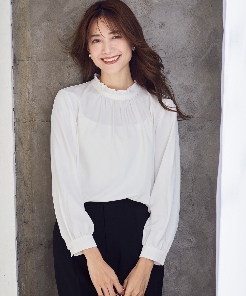ANY SIS 【洗える】フリルネックスタンド ブラウス 