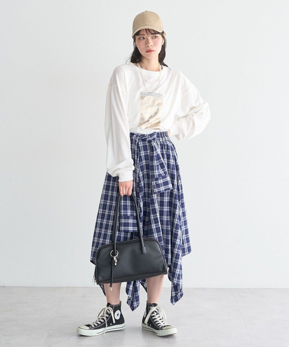 earth music&ecology イレヘムチェックシャツライクスカート 