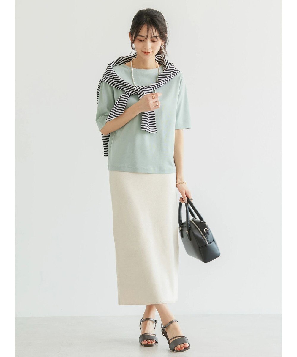 AMERICAN HOLIC ５分袖ボートネックカットプルオーバー 