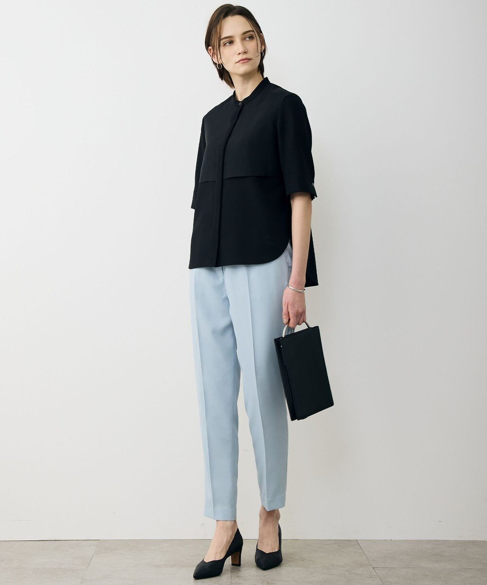 ICB L 【先行予約・WEB限定カラーあり】 FluidBackSatin バンドカラーシャツ 