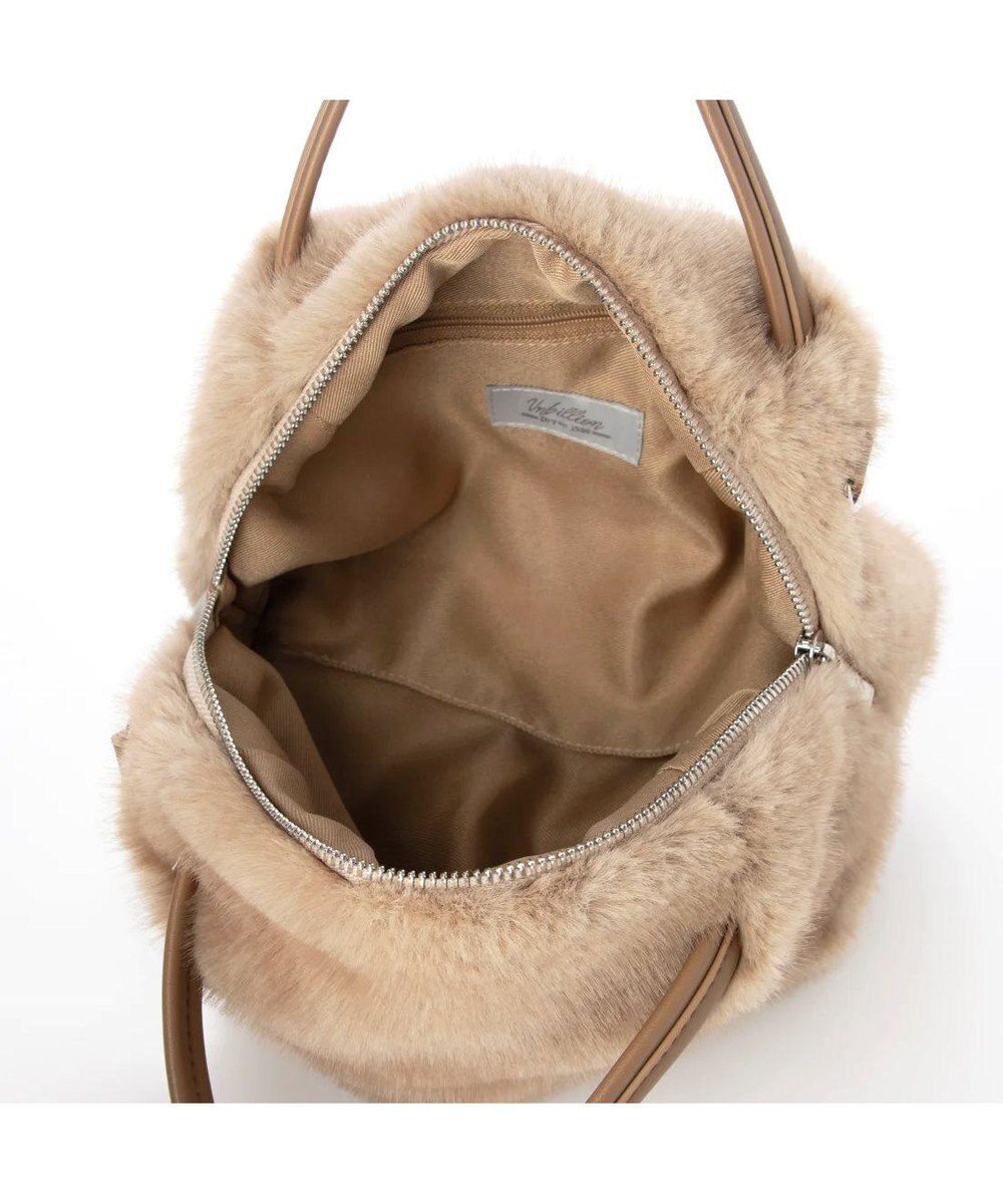 UNBILLION カシュカシュ cachecache / ミンク風エコファー2wayボックストート 