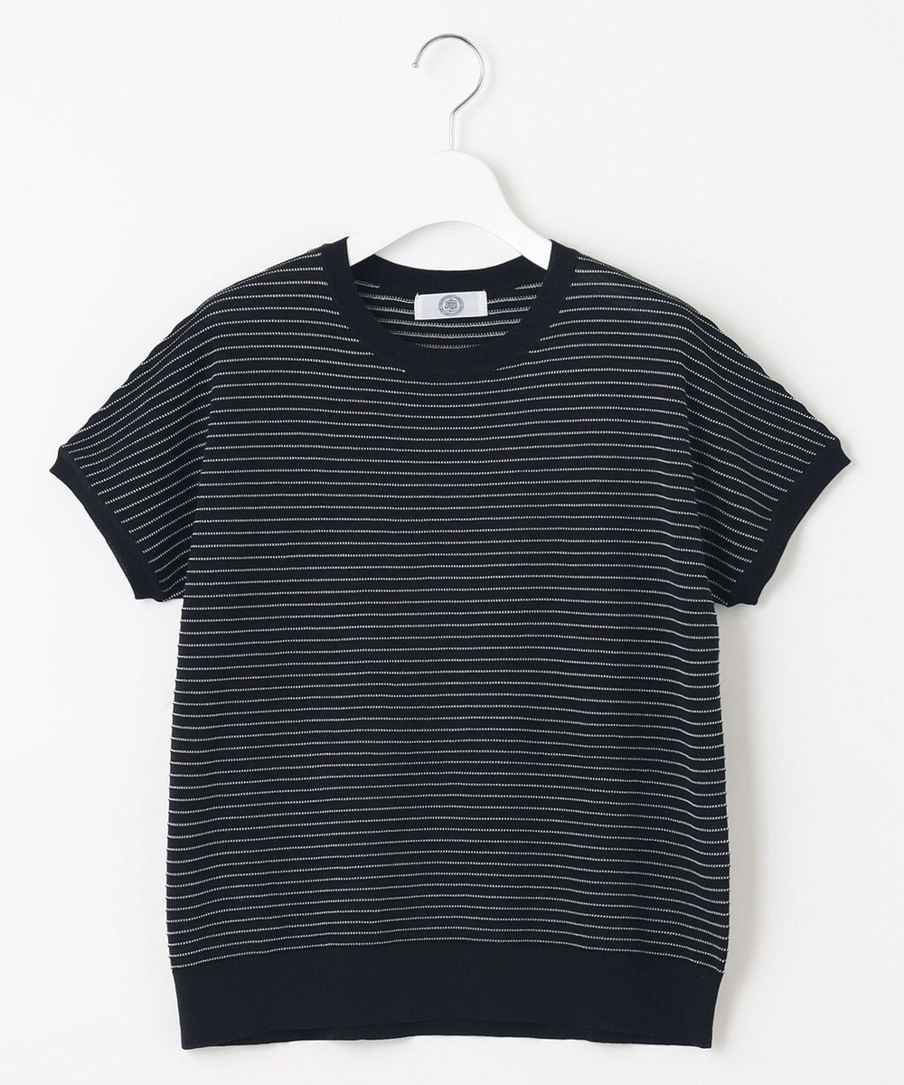 J.PRESS LADIES L 【洗える・抗菌防臭】コットンアセテート ボーダー ドルマン ニット 