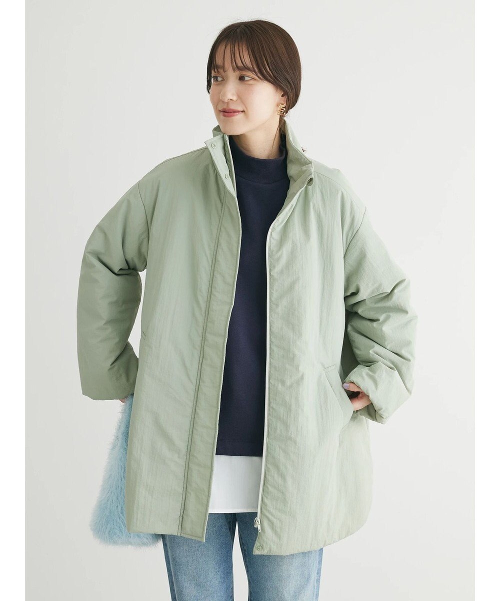 Green Parks 中わたスタンドカラーミドル丈ブルゾン 