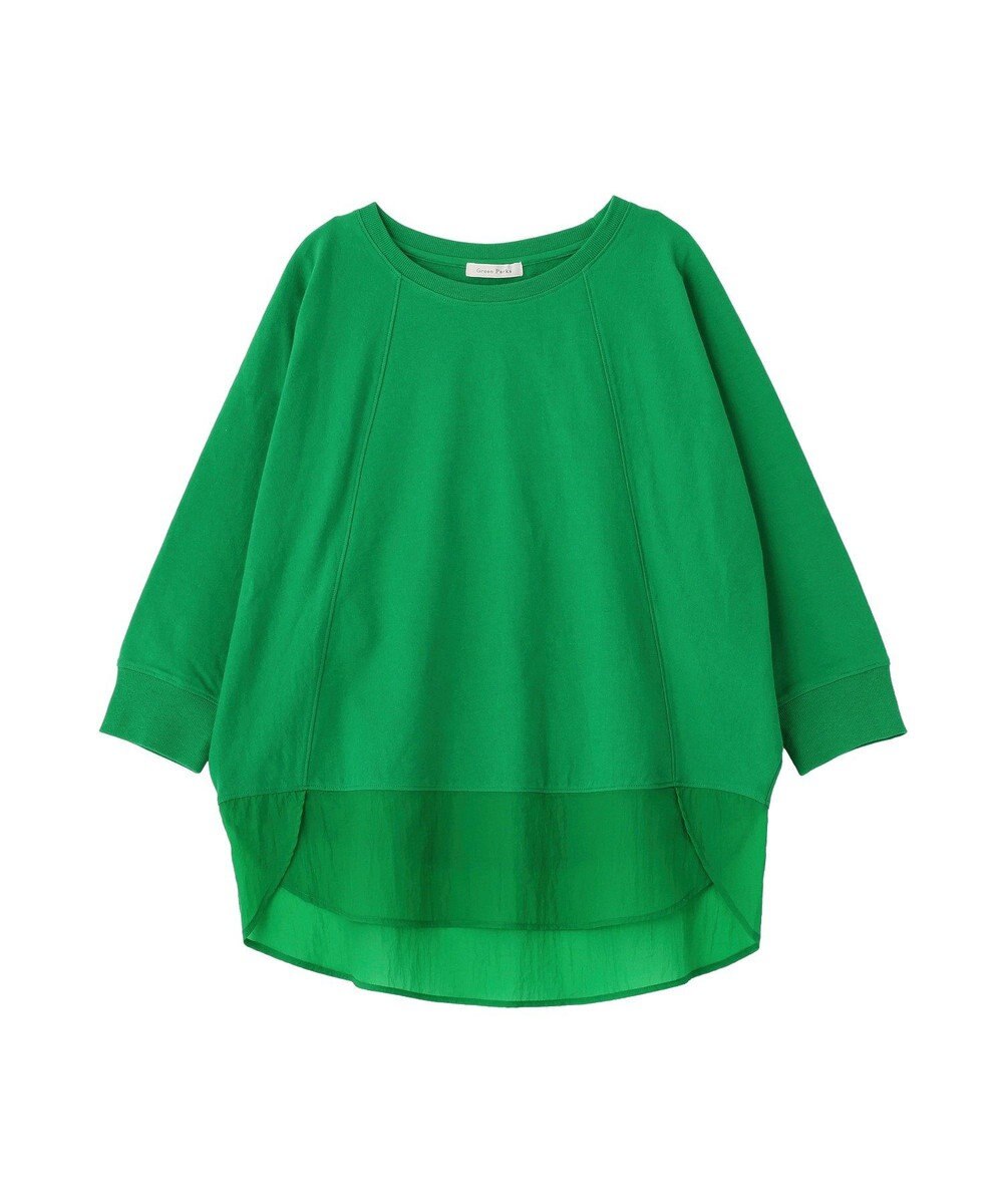 Green Parks 七分袖ドルマン裏毛シアードッキングプルオー 