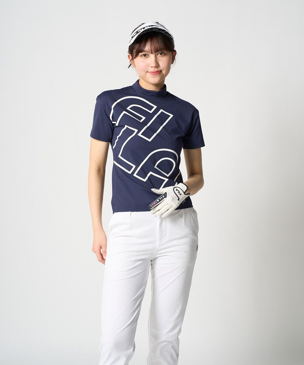 FILA GOLF／marie claire 【FILA GOLF】 バックプリントモックネックシャツ 
