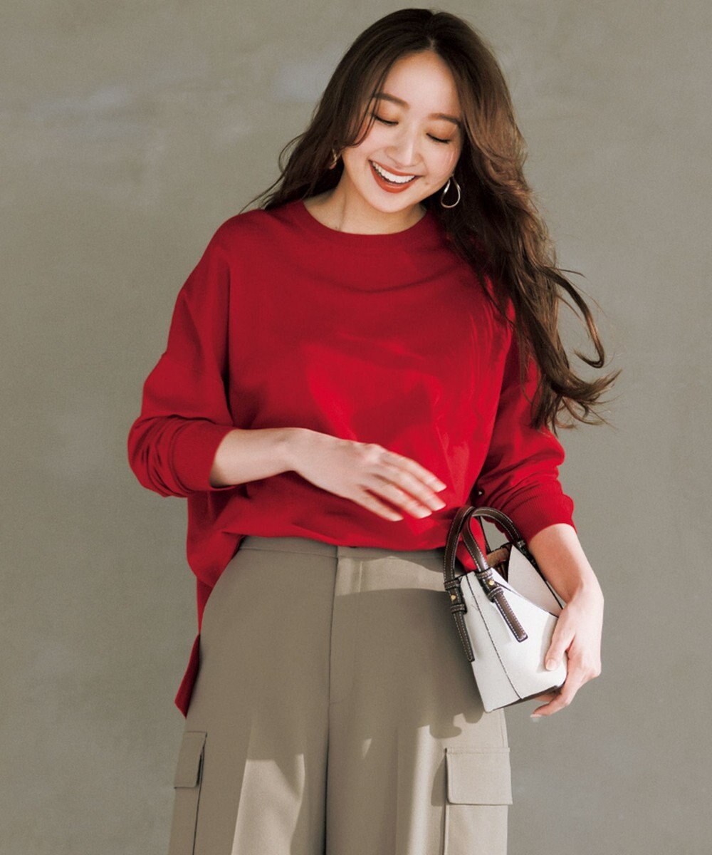 UNFILO L マイビューティニット ワイドクルーネック 