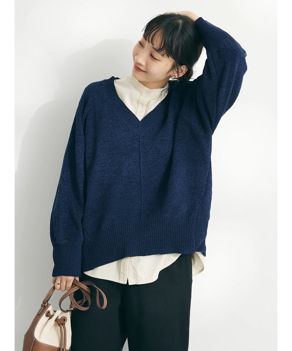 CRAFT STANDARD BOUTIQUE 洗えるコードモールＶネックプルオーバー 