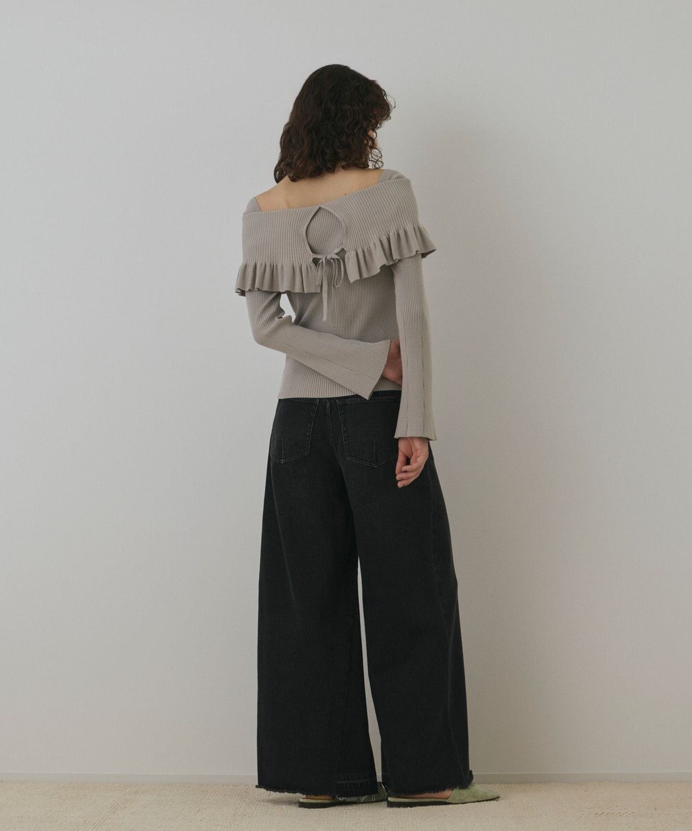 GRACE CONTINENTAL オフショルフリルニットトップ 