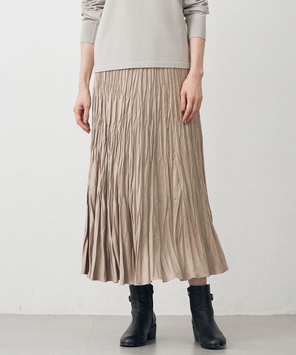 J.PRESS LADIES ライトマイクロスエード プリーツ スカート 