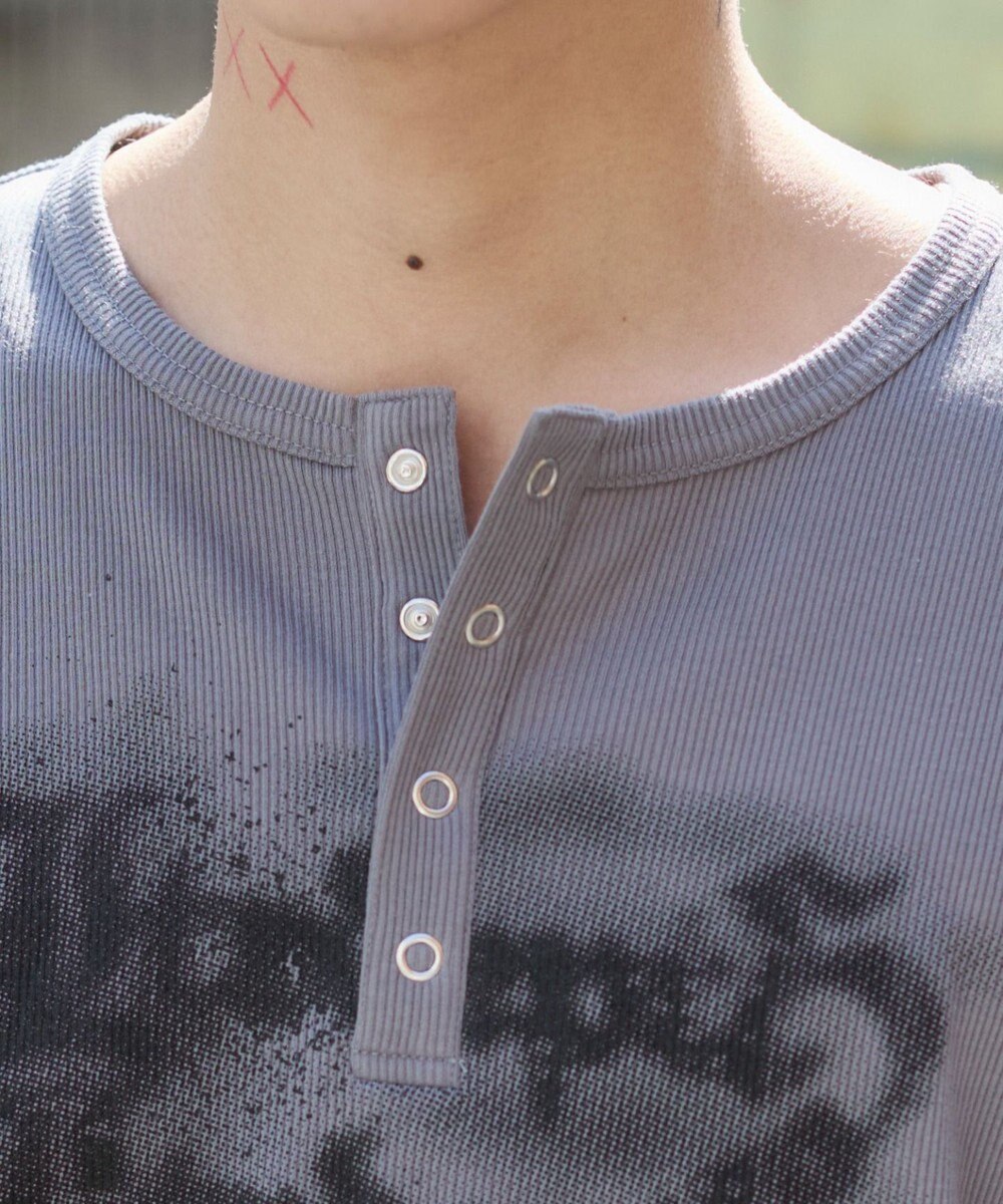 WEGO 【ユニセックス着用ITEM】グラフィックヘンリーネックT（SS） 