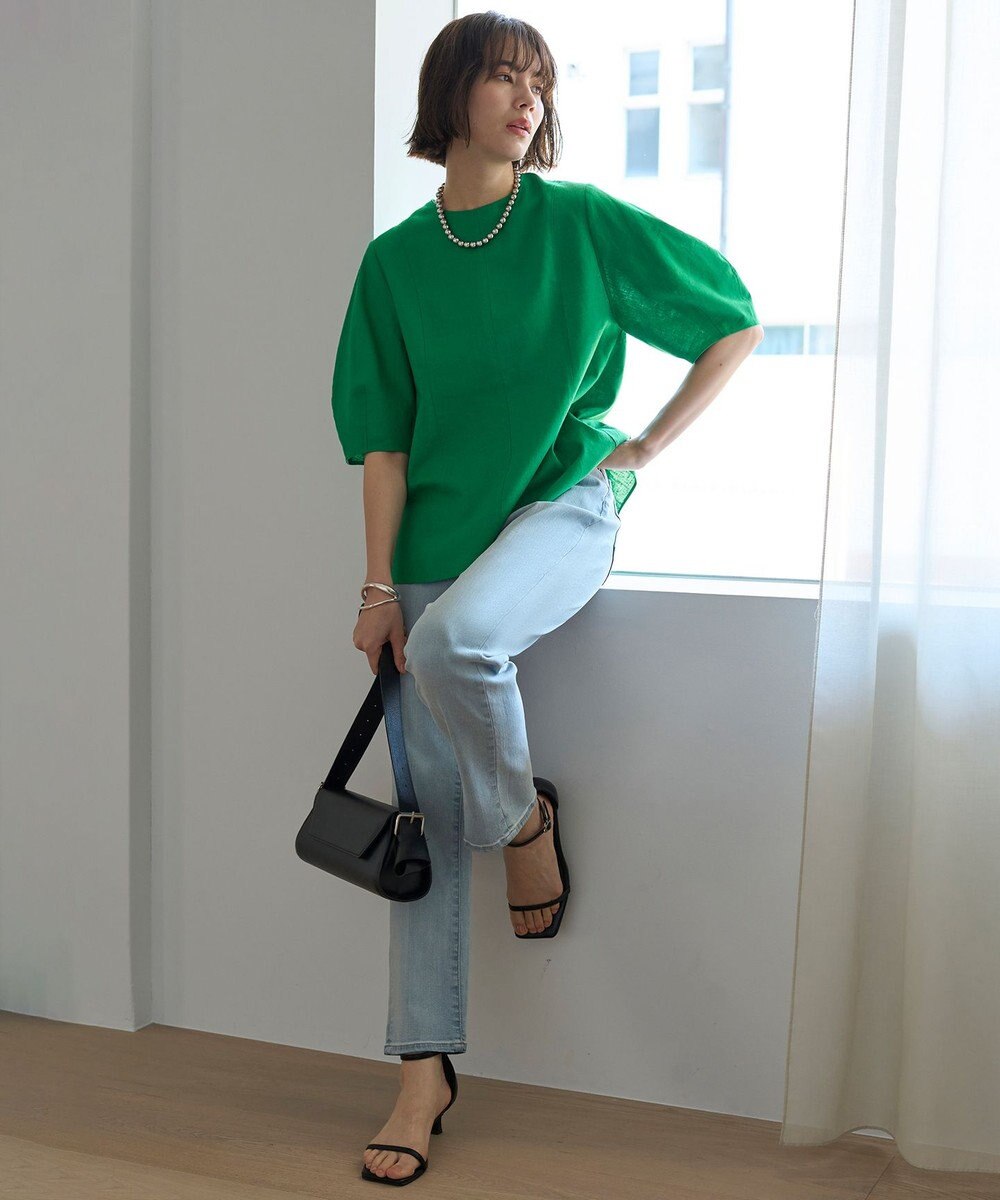 UNFILO リネンレーヨン フォルムブラウス 