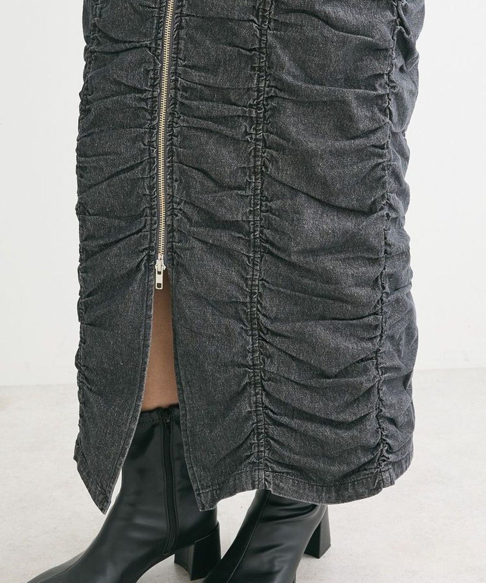 Green Parks ・ＳＵＧＡＲ　ＳＰＯＯＮデニムフロントＺＩＰナロースカート 