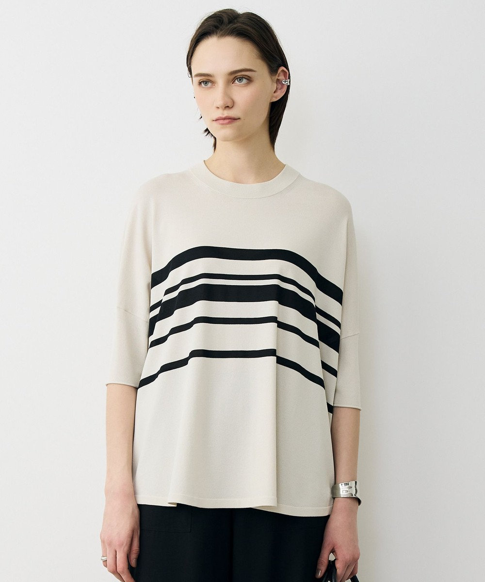 ICB 【先行予約】VIS/NYハイゲージランダムボーダー 半袖ニット 