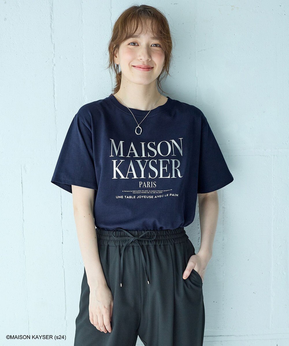 ANY 【MAISON KAYSERコラボ】箔プリントロゴ半袖Tシャツ 