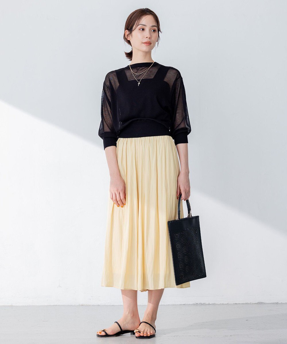 組曲 【洗える・2WAY】シアーニット カーディガン 