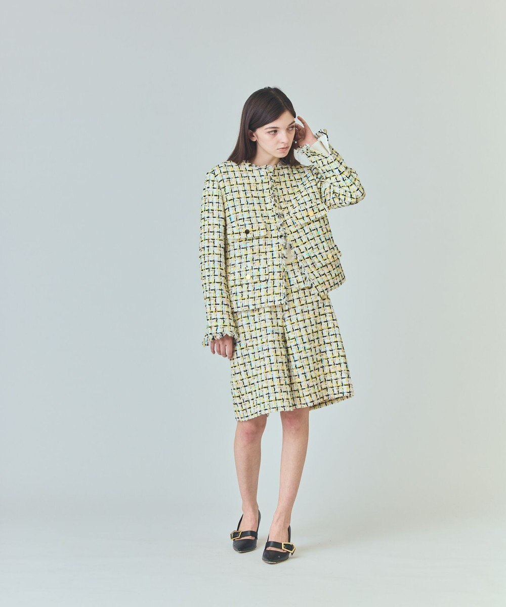 GRACE CONTINENTAL チュールヤーンツイードパンツ 