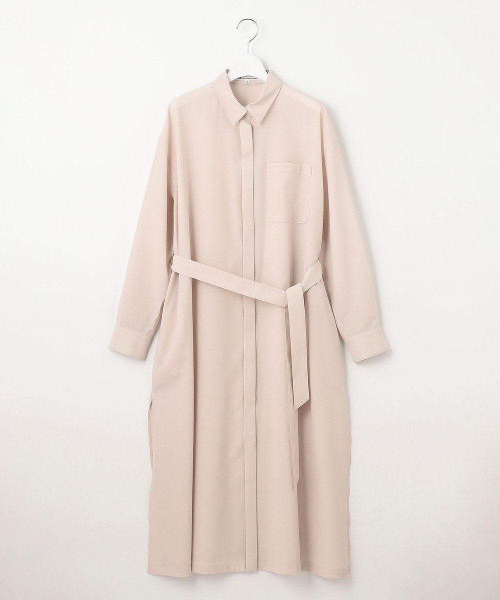 23区 【洗える】シアーマットクロス ロング シャツ 