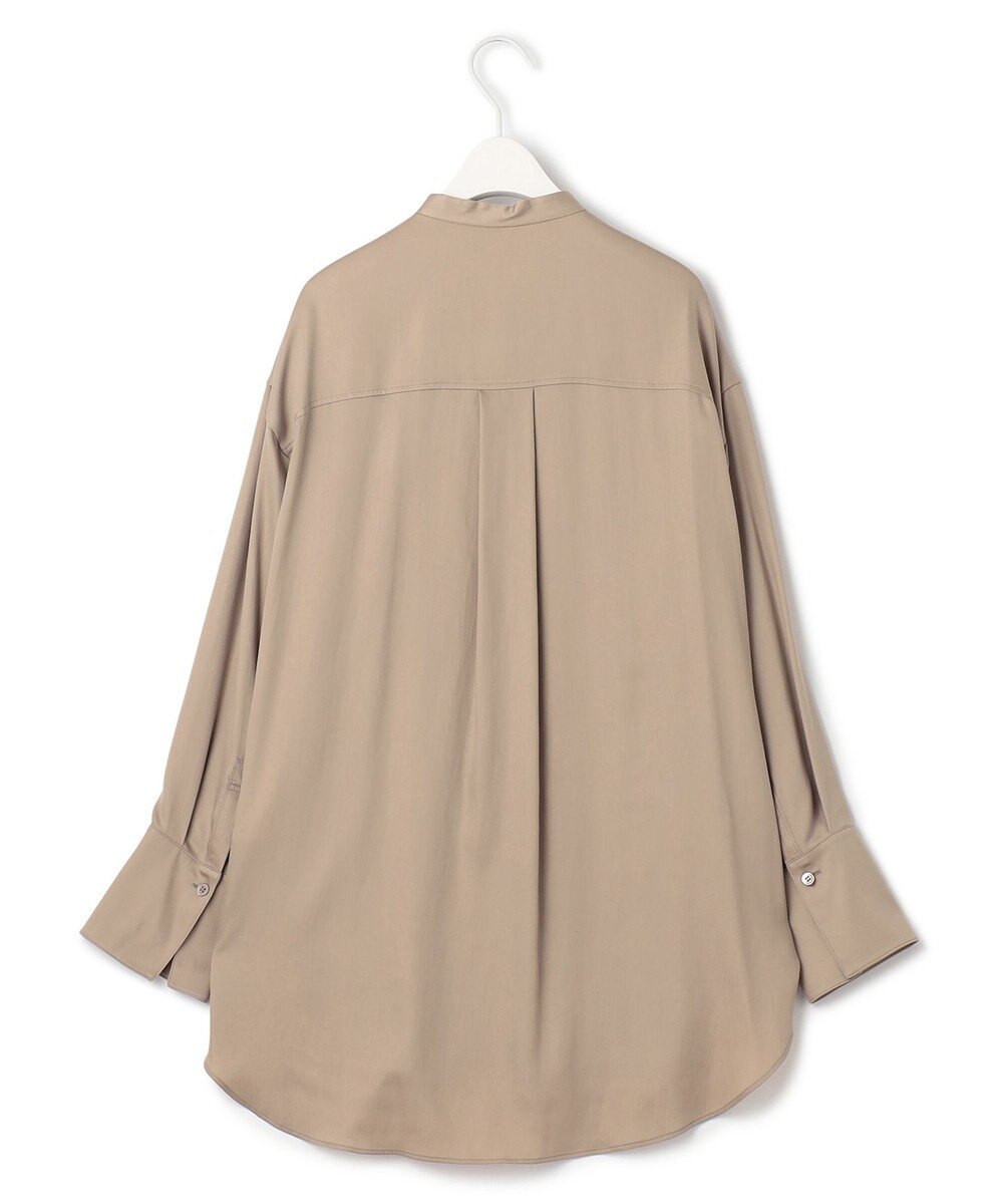 ICB 【WEB限定カラーあり・洗える】 シルキーサテン シャツブラウス 