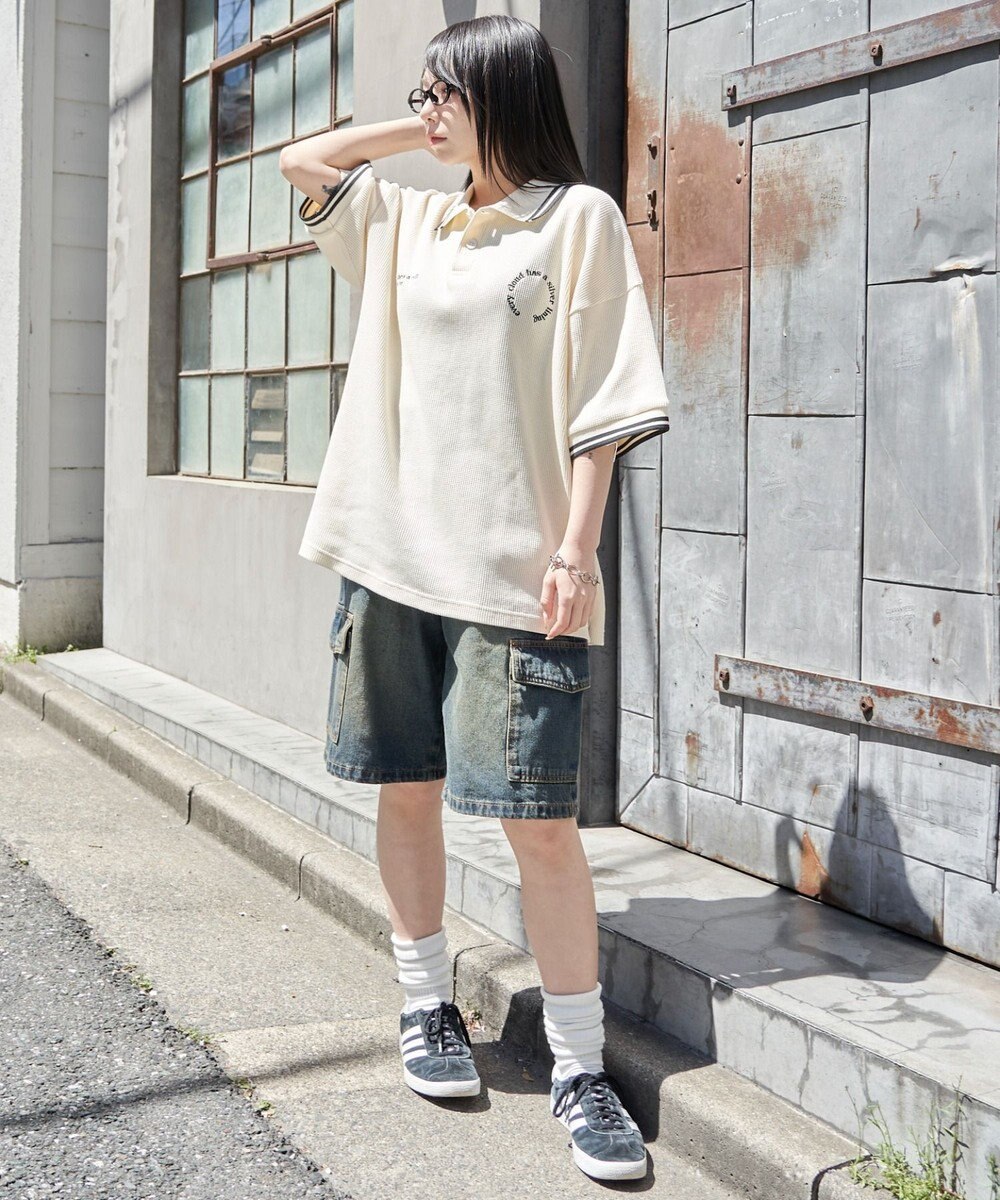 WEGO 【ユニセックス着用ITEM/MLサイズ展開】ワッフルラインポロ 