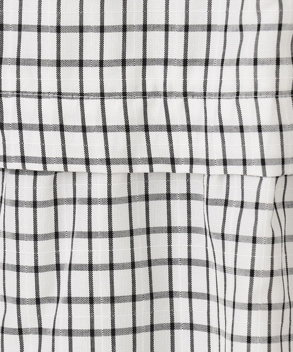 J.PRESS LADIES 【洗える】 セルロースチェック スタンドカラー ブラウス 