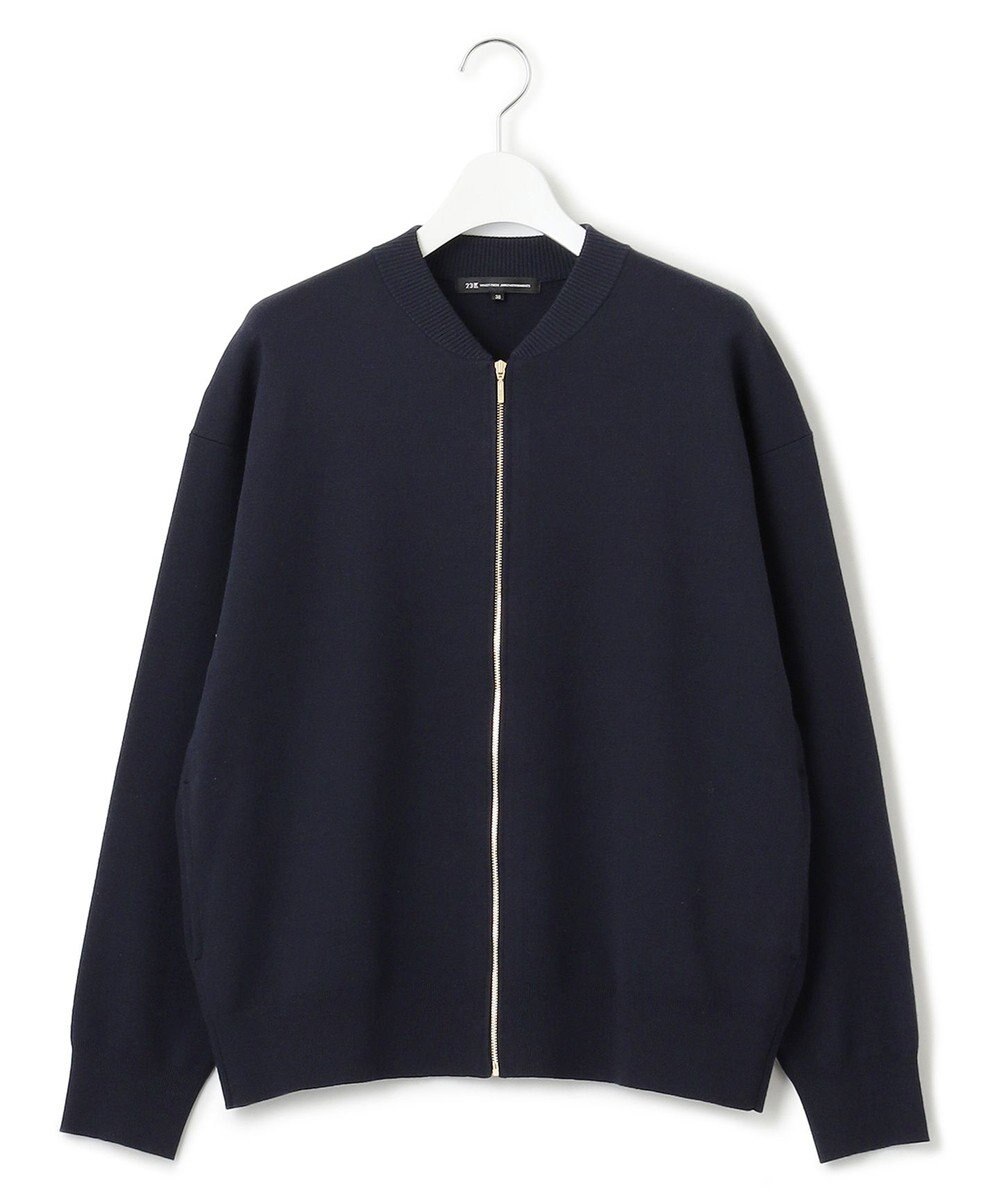 23区 L 【洗える/セットアップ対応】ヴィスコースストレッチ ニットブルゾン 