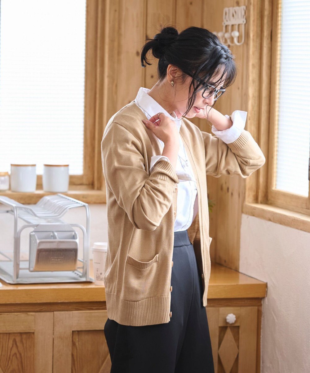 WEGO 【WEB限定/2025年秋冬新作//洗濯OK/毛玉レス/MLXLサイズ展開/オフィス/カジュアル】ベーシックニットカーディガン 