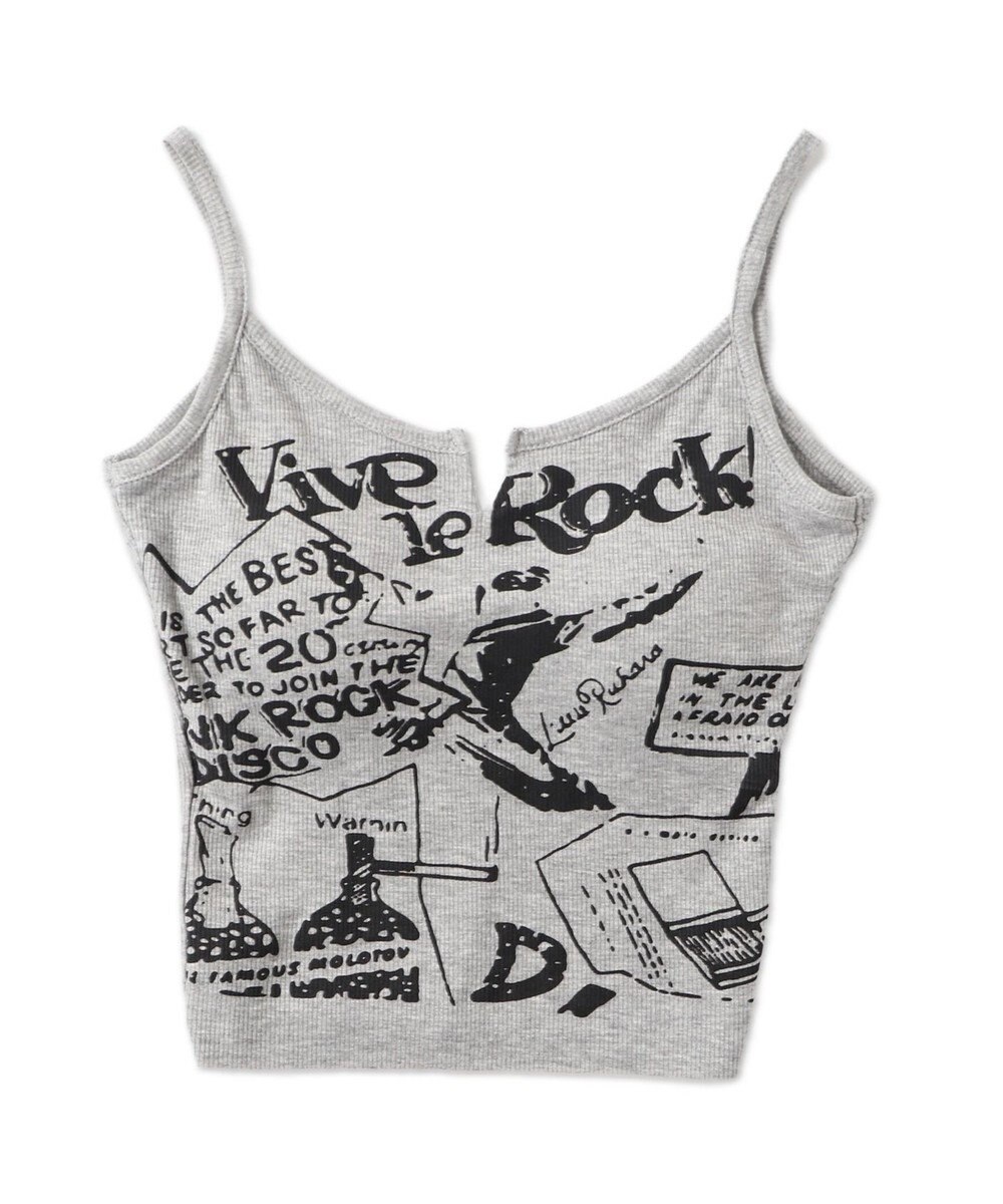 WEGO 【カップ付きインナー】グラフィックリブキャミソール 