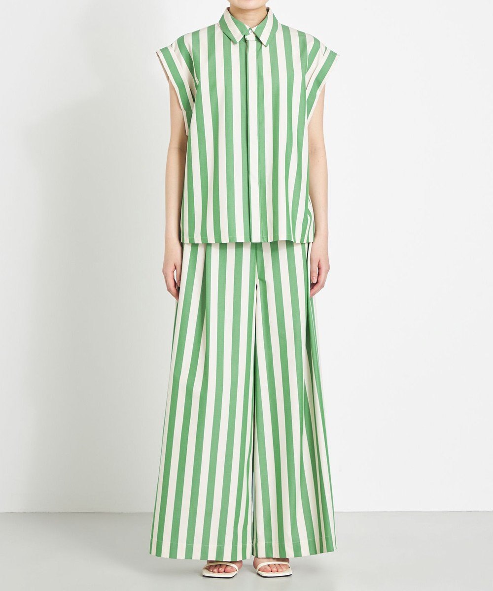 NAVE 【Nave 　洗える】ワイドストライプ　パンツ 