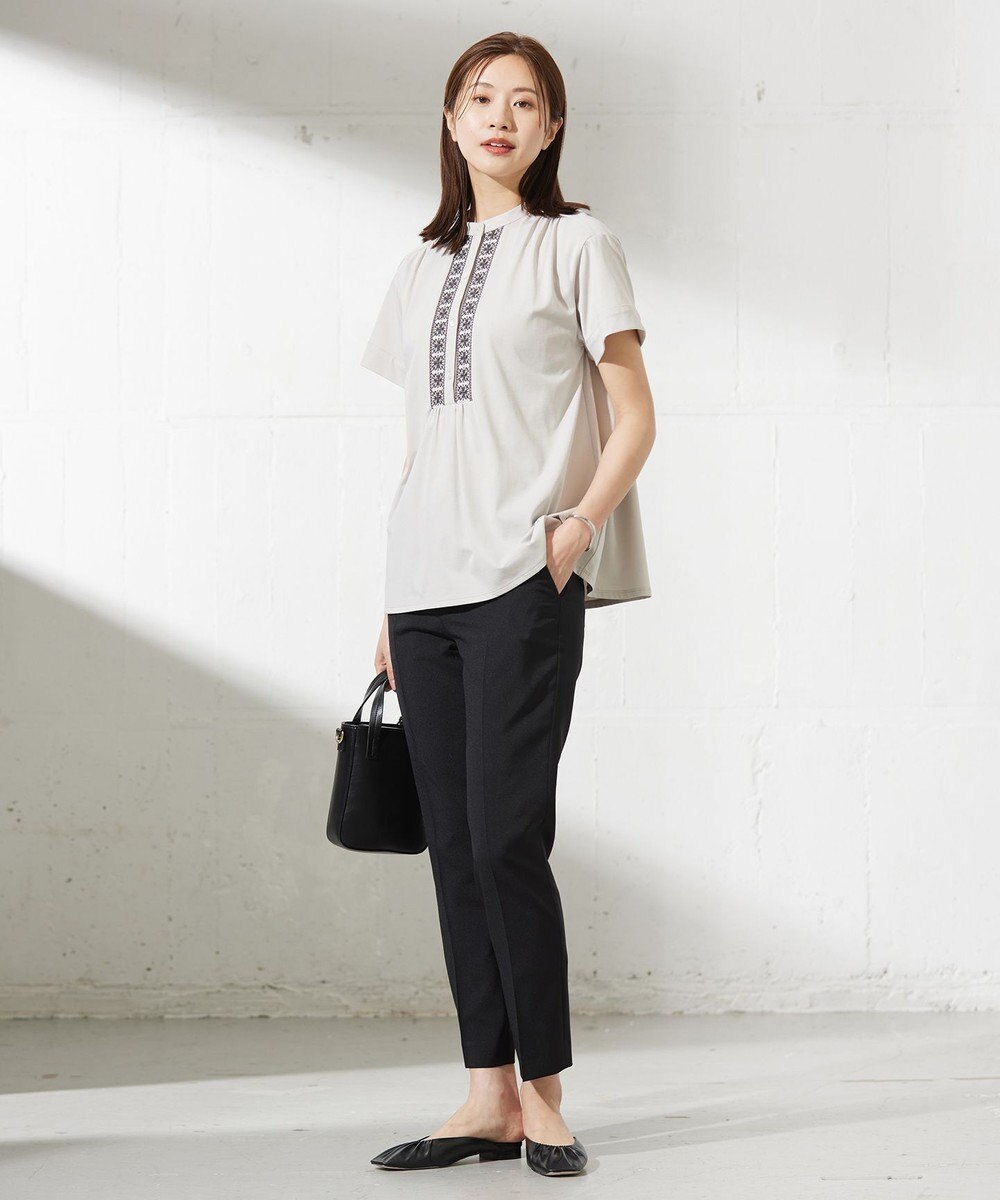 J.PRESS LADIES L 【セットアップ対応・洗える】DRYウーステッド テーパード パンツ 