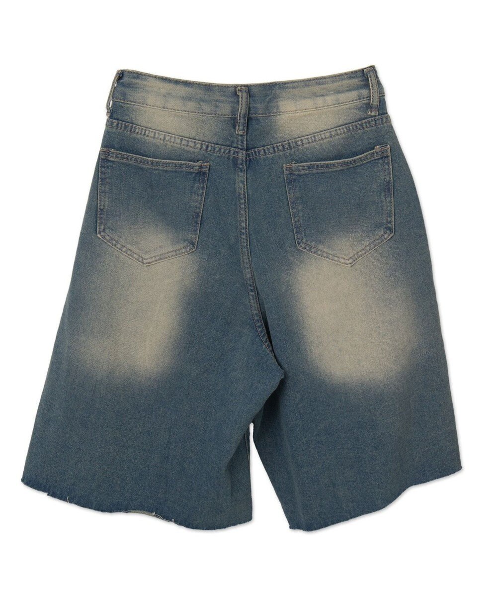 WEGO ウオッシュドデニムハーフパンツ 