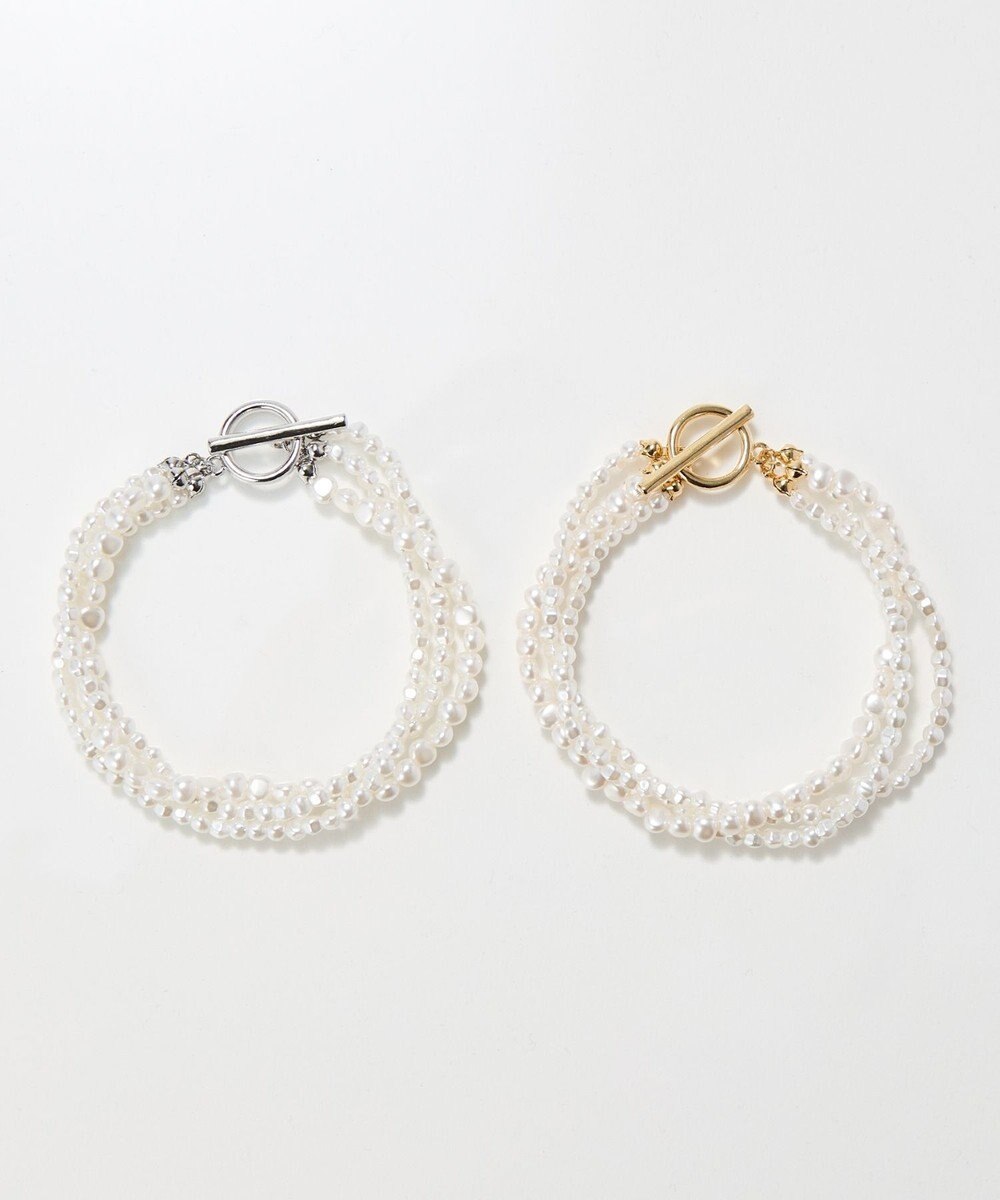 Phoebe レイヤードバロックパールマンテルブレスレット　ゴールド 