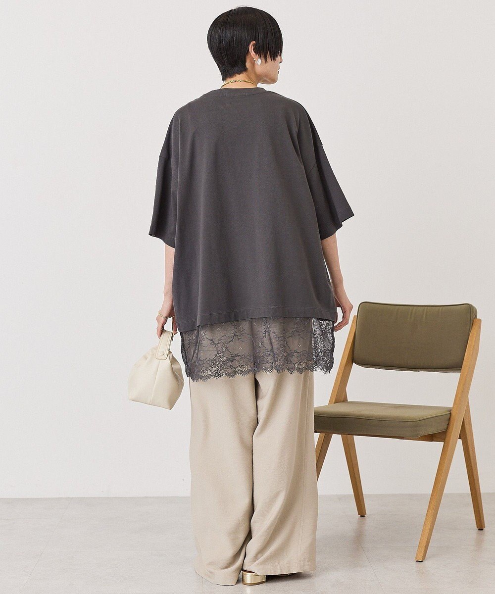 AMERICAN HOLIC カレッジロゴレースドッキングＴシャツ 
