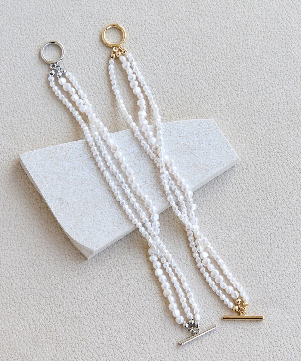 Phoebe レイヤードバロックパールマンテルブレスレット　ゴールド 