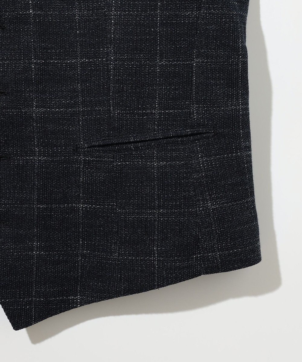 JOSEPH ABBOUD 【イタリア素材/軽量/ストレッチ】サマーツィードジャージーチェック プリント ベスト 