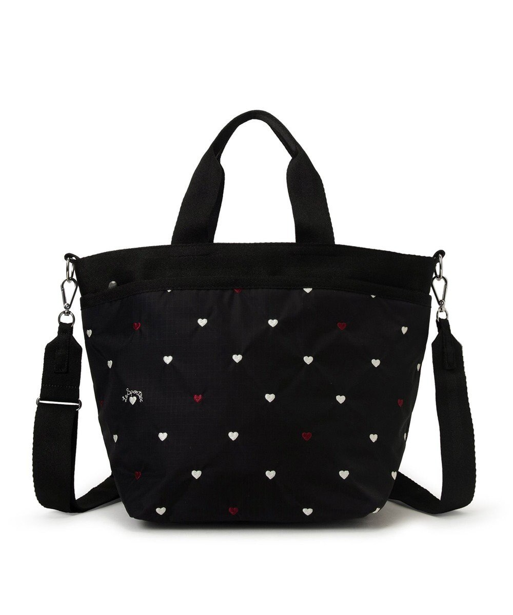 LeSportsac BUCKET TOTE/レッド/ホワイトハートEMB 