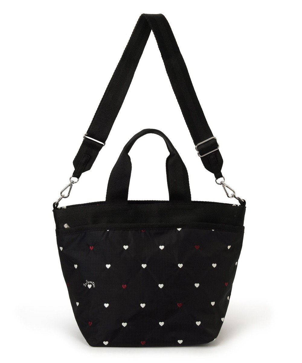 LeSportsac BUCKET TOTE/レッド/ホワイトハートEMB 