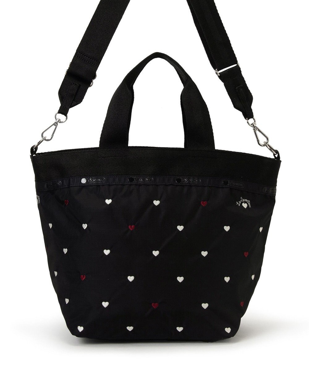 LeSportsac BUCKET TOTE/レッド/ホワイトハートEMB 